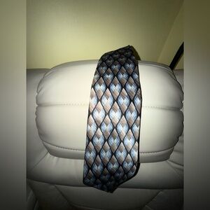 ZELOS Geometric Pattern Tie - Black, Blue, Gray